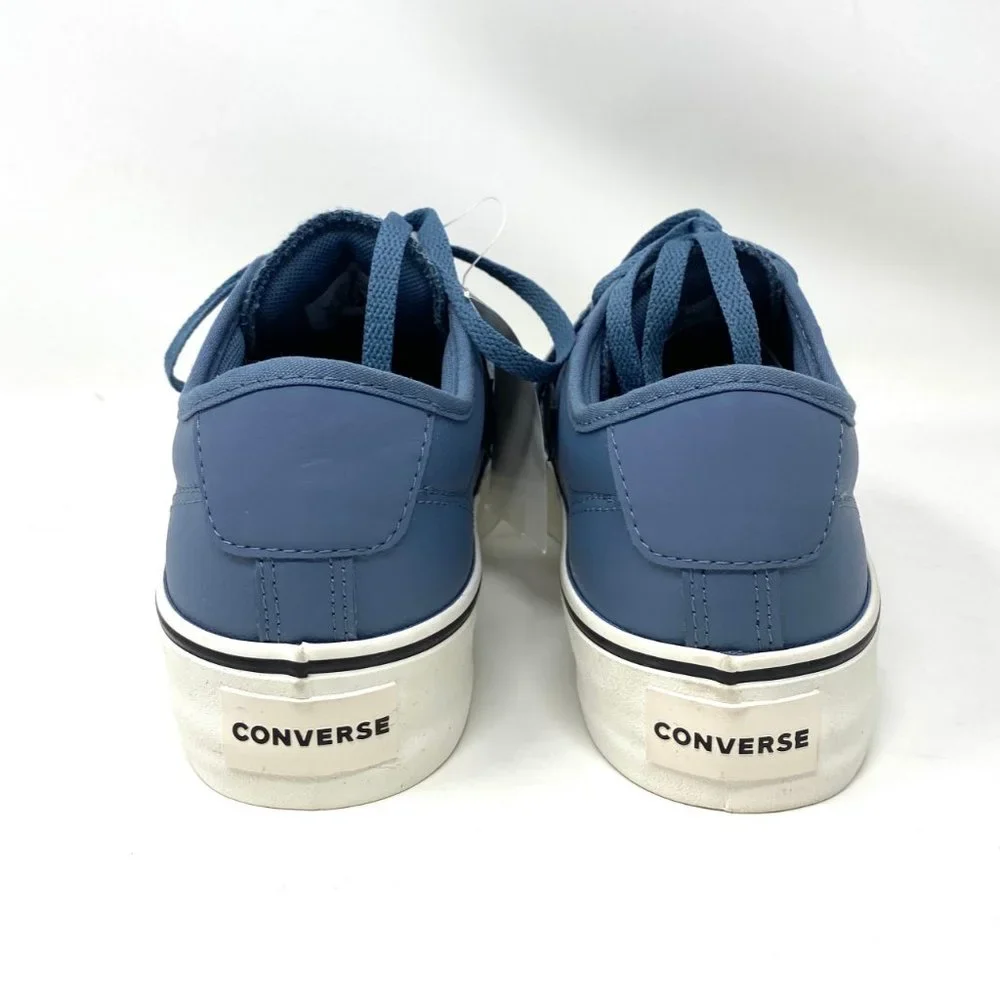 Converse Women's 569535C Star Replay Platform Lakeside Blue Faux Leather Sneaker